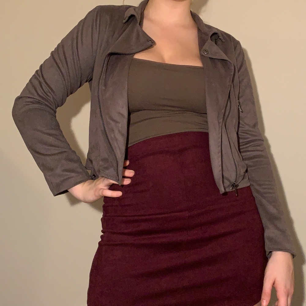 Taupe Cropped Moro Jacket